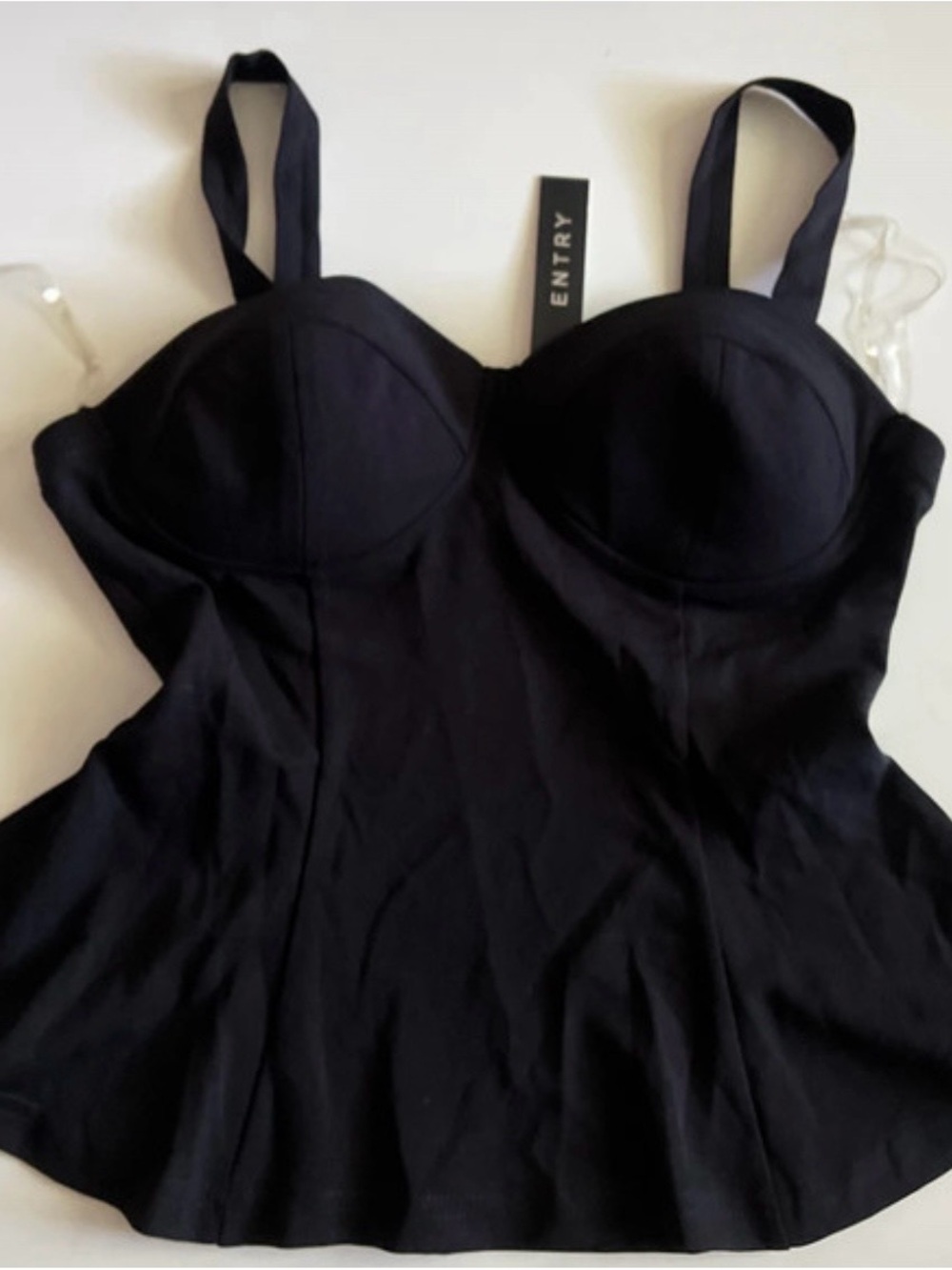 Entry Black Bustier-Style Top
